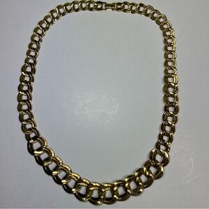 Vintage gold tone Double link necklace